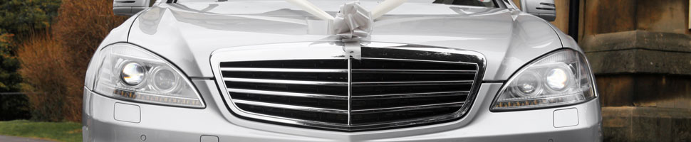 Interior of Mercedes-Benz S Class wedding car