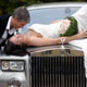 Rolls Royce Phantom wedding car ribbons
