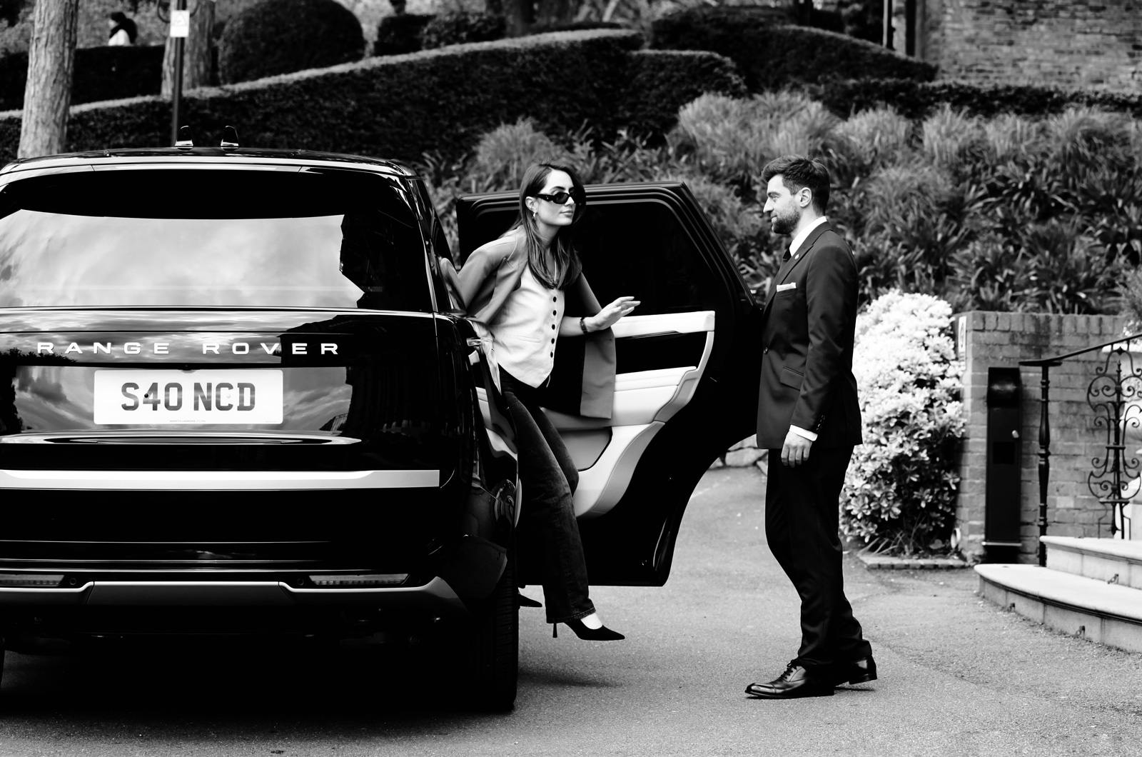 Private chauffeur and client