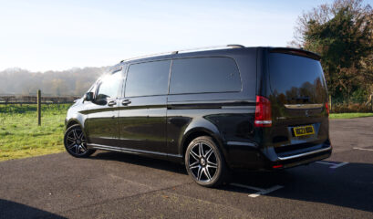 Black Mercedes-Benz V-Class chauffeur vehicle