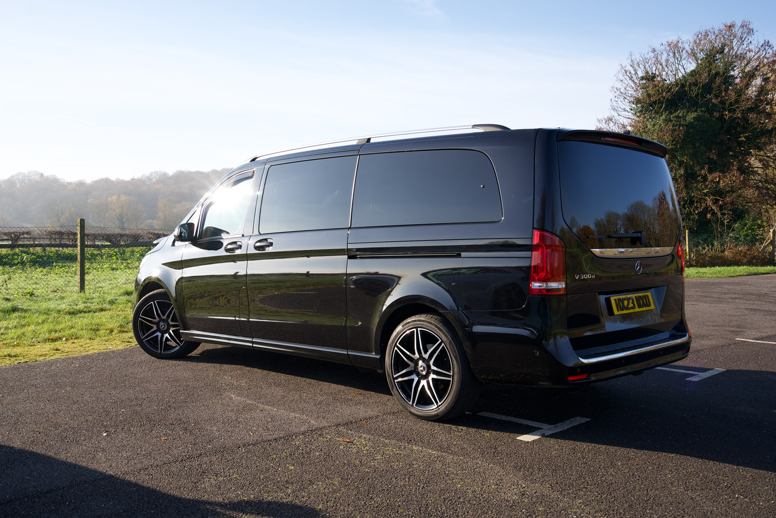 Black Mercedes-Benz V-Class chauffeur vehicle